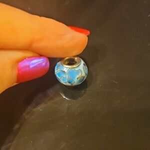 Blue Enamel Charm Bead